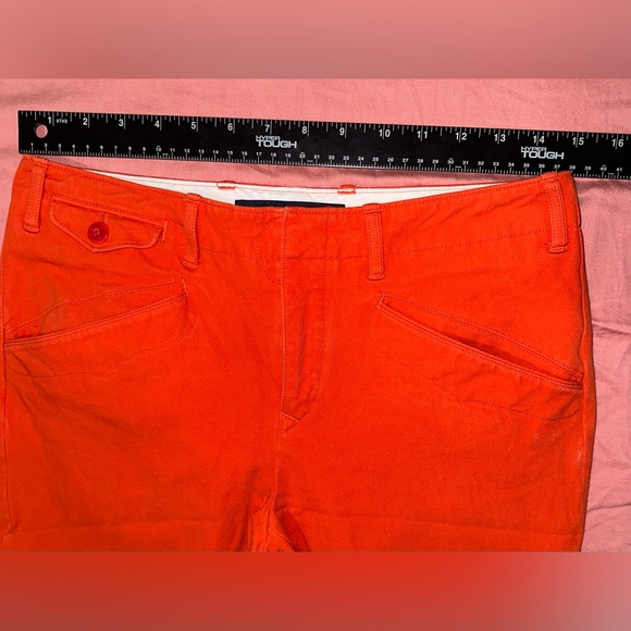 Ralph Lauren Sport 8 Equestrian Riding Pants Ankle Crop Orange Suede Patch - Picture 4 of 9